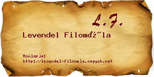 Levendel Filoméla névjegykártya